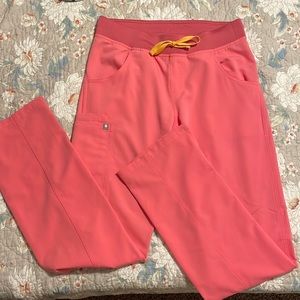 Lightly worn figs pink small tall scrub pants